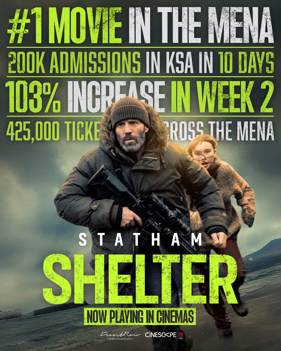 frontrowfilmsME's tweet photo. #JasonStatham في مستوى لحاله! 🔥 

فيلمنا #SHELTER هو الفيلم الأول في شباك التذاكر في الشرق الأوسط مع أكثر من 425,000 تذكرة مباعة. 

عيشوا تجربة فيلم الأكشن والتشويق الآن في دور السينما، واحجزوا تذاكركم من أقرب سينما لكم. 🍿 https://t.co/JfVwcvV1qo