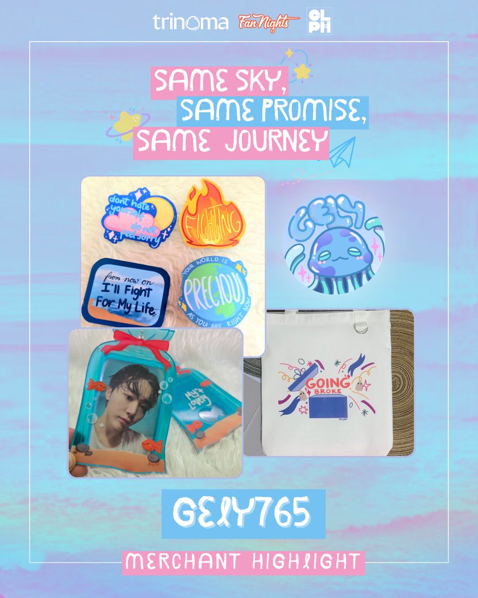 Ready to discover GeLy765's stunning works? ✨🎨

<a href="/GeLy765_/">GeLy 🐳 CosMatsu FK02</a> offers artist-made stickers, pins, fans, and photocard holders at our "Same Sky, Same Promise, Same Journey" a CARAT Day Celebration on February 15. Find them at Carat Market, Trinoma by Ayala Malls, Cinema Lobby 🩷