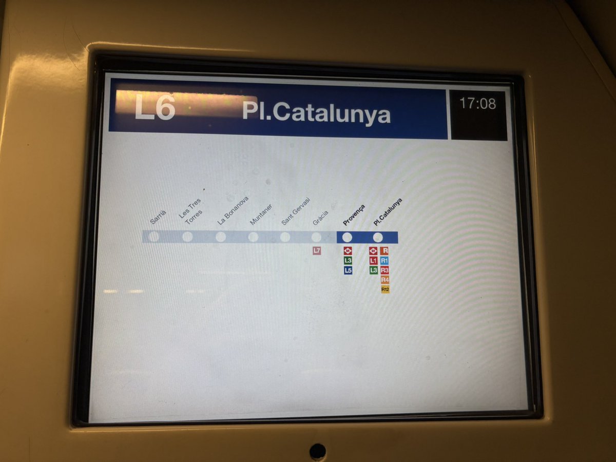 Jin2001Snow's tweet photo. 加泰罗尼亚政府铁路（FGC）
Ferrocarrils de la Generalitat de Catalunya

车内LCD路线图

#SNJs_routemap_collection
#路線図 #transitmap https://t.co/JoidRh7trv