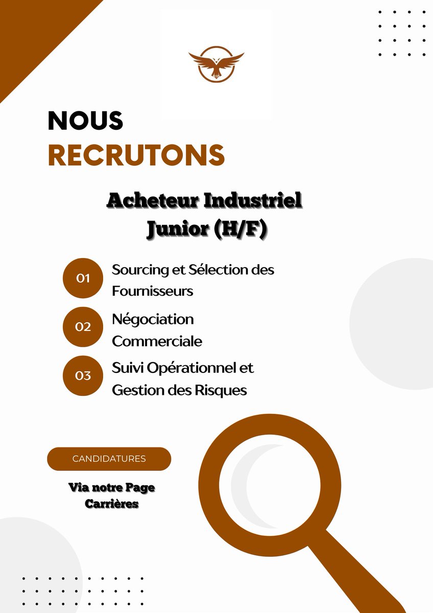 globaltal_ent's tweet photo. ChĂšre CommunautĂ© đ€
Nous recrutons un #Acheteur #Industriel #Junior (H/F) pour un partenaire Ă #Dakar.
Compétences : sourcing fournisseurs, négociation, suivi opérationnel & gestion des risques.
đ Postulez ici : https://t.co/1FkS00KqEQ
#TL221 #Kebetu #Achats https://t.co/pe1vUkyuUf