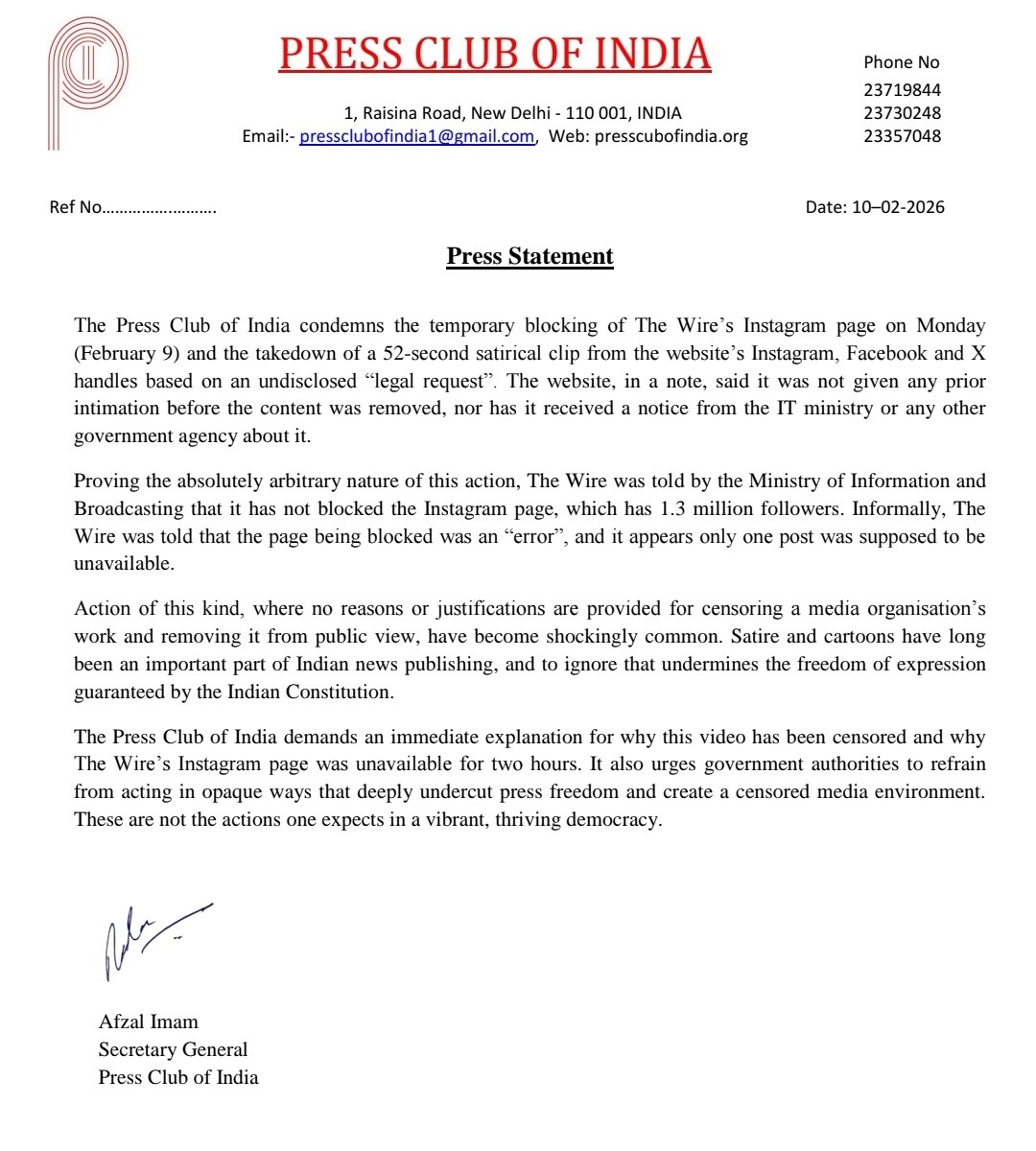 samar11's tweet image. Arbitrary censorship of @thewire_in. No explanation. No notice. Behaviour worthy of our 150th place on the Global Press Freedom Index