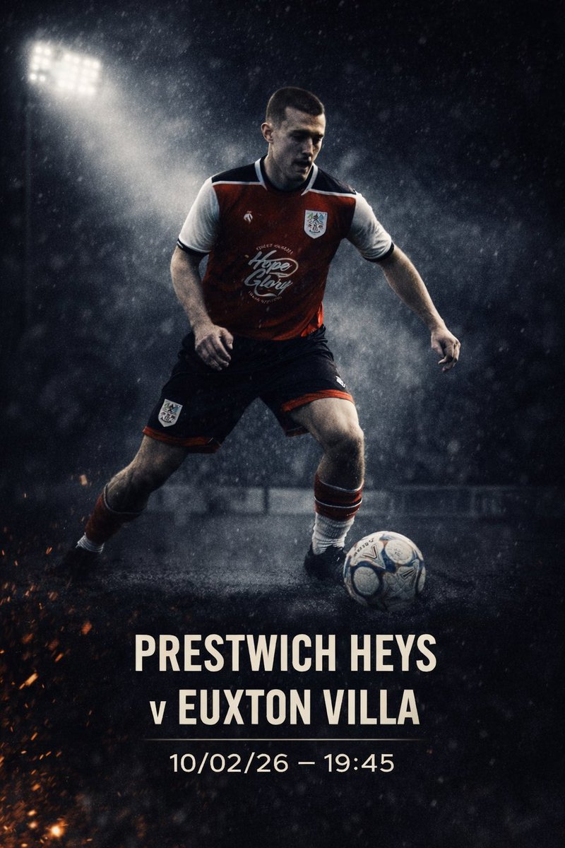 🔴⚪️ 𝐌𝐀𝐓𝐂𝐇 𝐃𝐀𝐘 ⚪️🔴

After Saturdays washout, Heys host Euxton Villa tonight in what will be the perfect way to break up the week! 

🆚 | <a href="/EuxtonVillaFC/">Euxton Villa FC (P)</a> 
🏆 | <a href="/nwcfl/">The NWCFL ⚽️</a> 
🏟️ | Adie Moran Park
📆 | 10/02/26
⏰ | 19:45
🎟️ | Adults £7, Concessions £4, Under 16’s FREE

#UpTheHeys