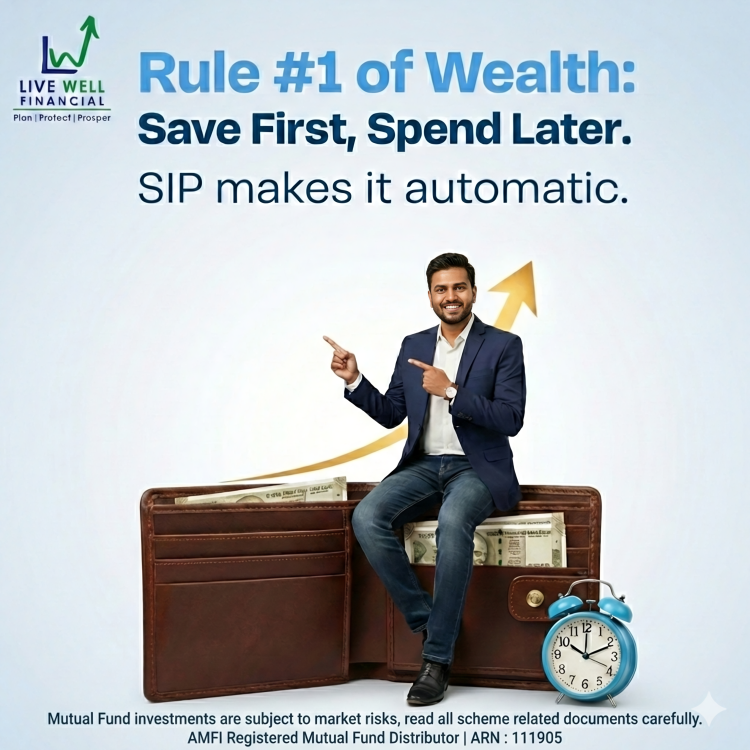 livewellfs's tweet photo. 𝗥𝘂𝗹𝗲 #𝟭 𝗼𝗳 𝘄𝗲𝗮𝗹𝘁𝗵 𝗰𝗿𝗲𝗮𝘁𝗶𝗼𝗻: 𝗦𝗮𝘃𝗲 𝗳𝗶𝗿𝘀𝘁, 𝘀𝗽𝗲𝗻𝗱 𝗹𝗮𝘁𝗲𝗿. SIP makes disciplined investing automatic—before expenses take over.
#SIP #SaveFirst #WealthHabits #SmartMoney #InvestRegularly https://t.co/wN7u1L0Dds