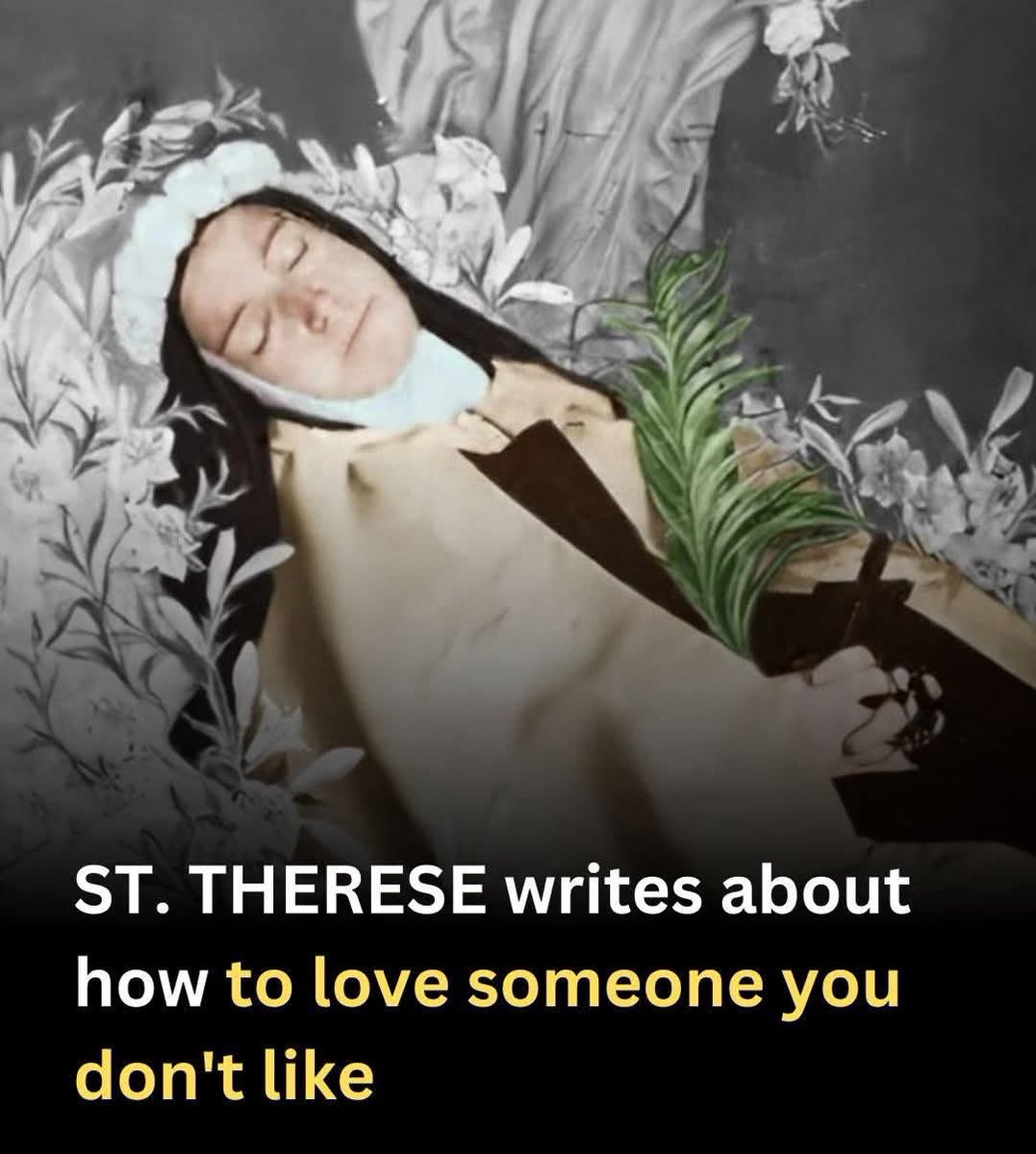 SecretFire79's tweet image. ST. THERESE writes about how to love someone you don't like:

"A holy nun of our community annoyed me in all that she did; the devil must have had something to do with it, and he it was undoubtedly who made me see in her so many disagreeable points. I did not want to yield to my