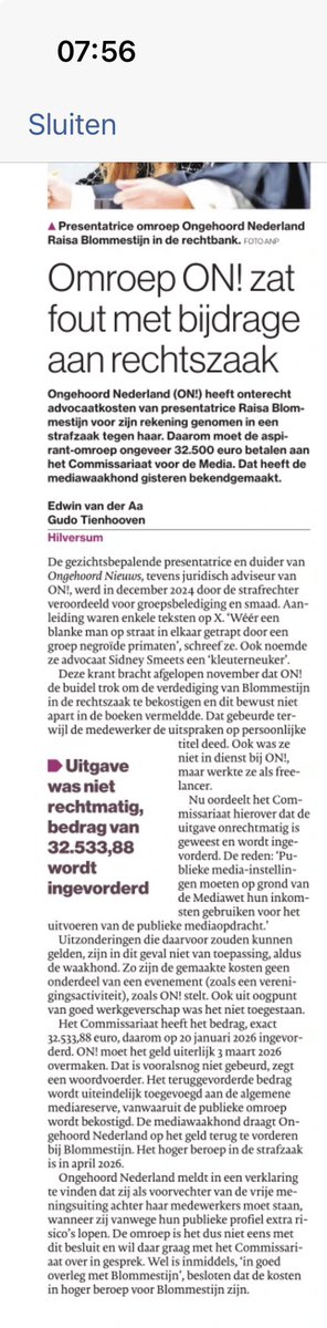 Zo…… dat is goed nieuws . Ik ben benieuwd wat het volgende bericht hierover is .