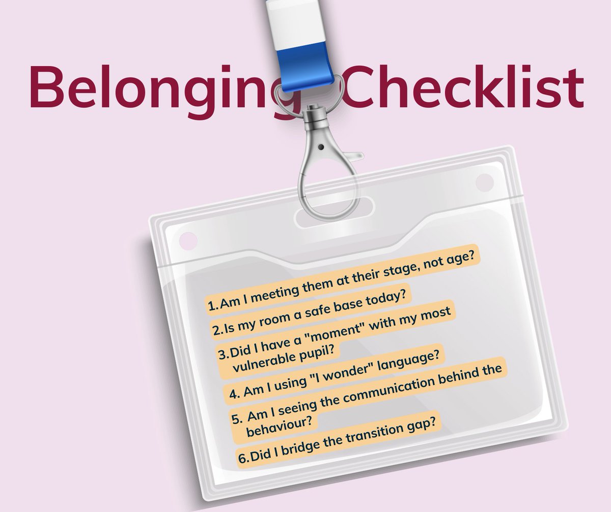 BELONGING CHECKLIST ✅📋 Answer these questions this #ChildrensMentalHealthWeek 

Would you add any other questions?

Try clip this to your lanyard or pin it to your desk as a reminder 💡

#Belonging #BelongingInSchool #Mattering #ThisIsMyPlace #TeacherSupport #TeacherHelp
