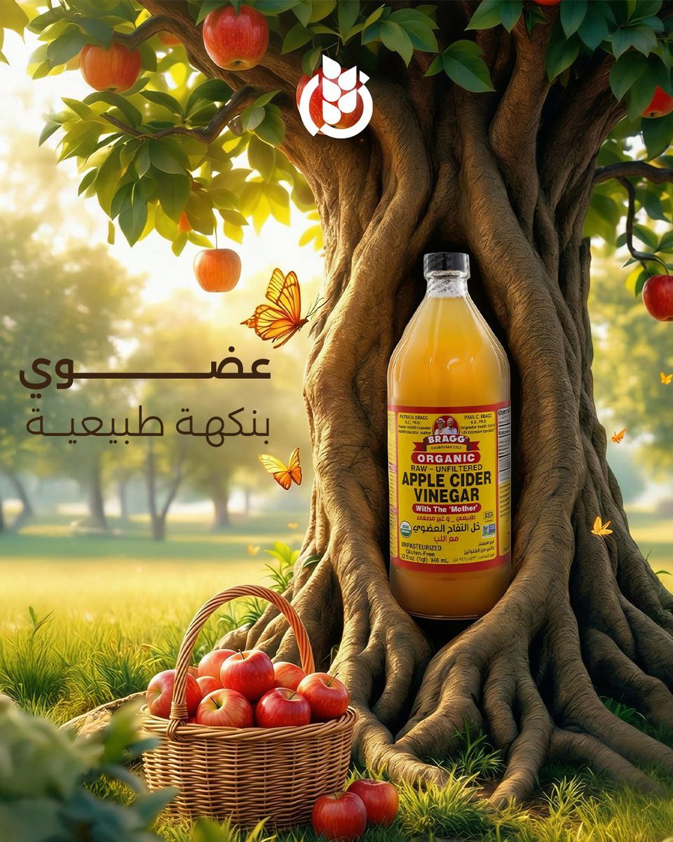 Image for the Tweet beginning: خل تفاح عضوي براق ✨
صحي،