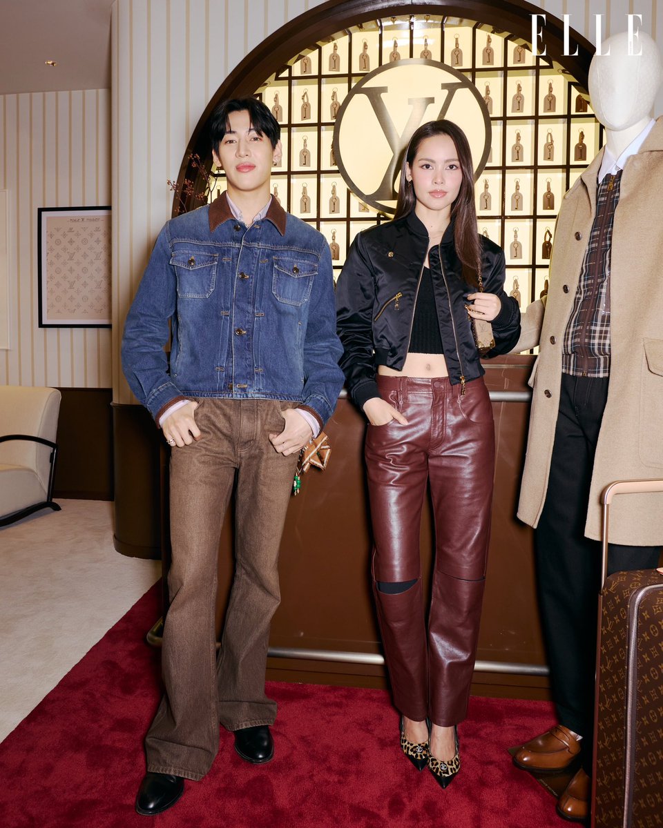 ELLEThailand's tweet photo. หล่อสวยคูณสอง! ส่งตรงโมเมนต์สองเฮ้าส์แอมบาสซาเดอร์ของ Louis Vuitton อย่าง BamBam @BamBam1A และ ญาญ่า อุรัสยา จาก ‘Louis Vuitton Hotel Bangkok’ ป๊อปอัพพิเศษของ Louis Vuitton ณ บ้านตรอกถั่วงอก

#ELLEThailand 
#LVMonogram130 
#BamBam #urassayas https://t.co/lyVL42e8D0