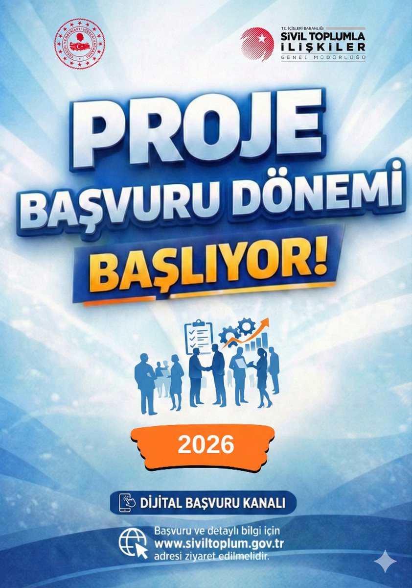 📌BİR FİKRİN VARSA, BU ÇAĞRI SENİN İÇİN !

Daha güçlü bir sivil toplum için çalışıyor, toplumsal fayda içeren projelerinizi destekliyoruz.

🔅Proje başvurularına ilişkin detaylı bilgilere siviltoplum.gov.tr/proje-destek-s… linkinden ulaşabilirsiniz.
