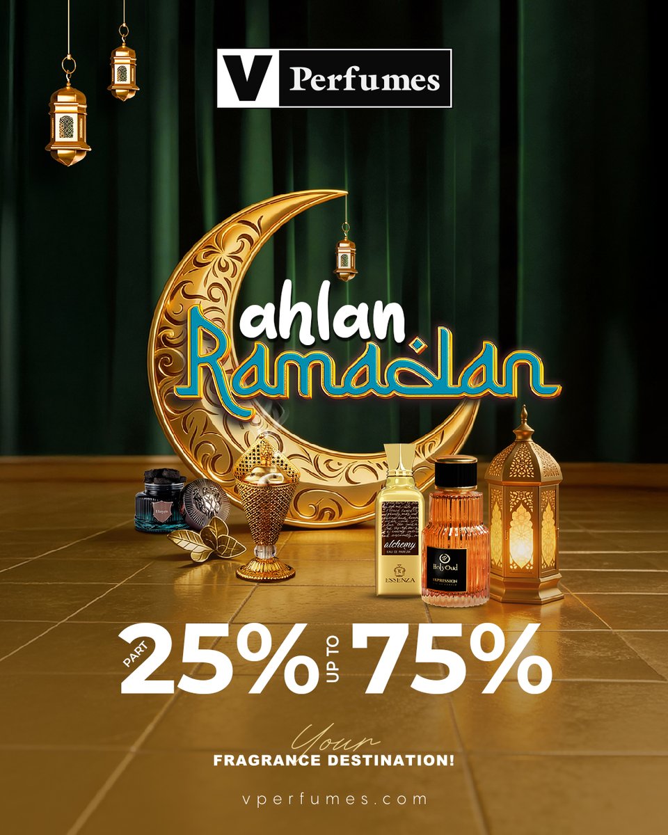 Ahlan Ramadan 🌙
Get ready for amazing Ramadan deals from V Perfumes in Saudi Arabia!
Enjoy huge discounts from 25% to 75% off, from February 10th to 25th, in-store and online. Don't miss out!

[ vperfumes, perfumes, explore, fyp, fragrances, luxury,Ramadan, Ahlan ramadan ]