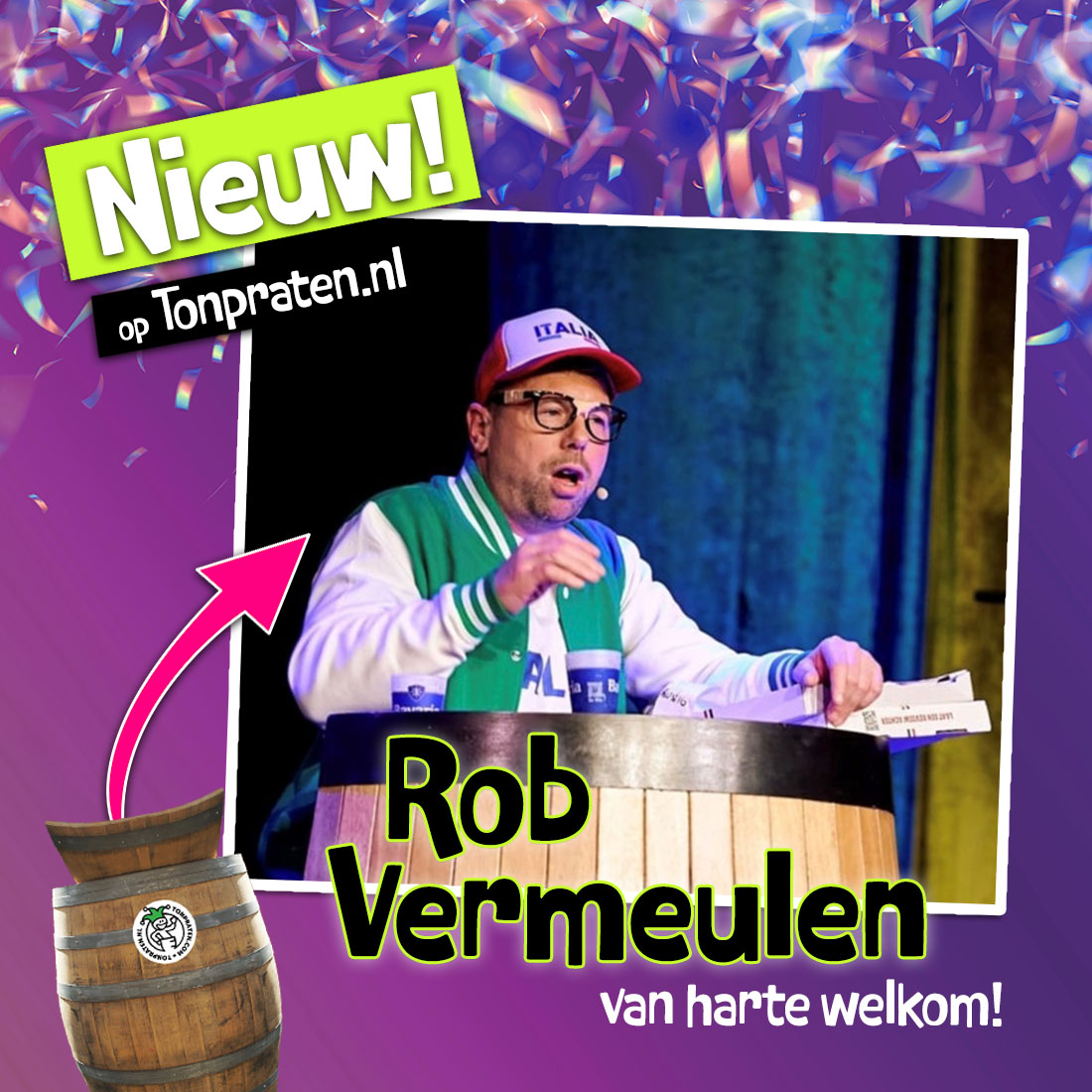 tonpraten's tweet photo. 🍾🎈Woehoe! Graag een warm welkom voor weer een nieuwe tonprater op de website Tonpraten: Rob Vermeulen uit Mariahout! 🥳
---------------------
Wil je hem een berichtje sturen of boeken? Neem dan snel een kijkje op zijn pagina:
https://t.co/bTPfWWenIZ https://t.co/v7iSohPwP7