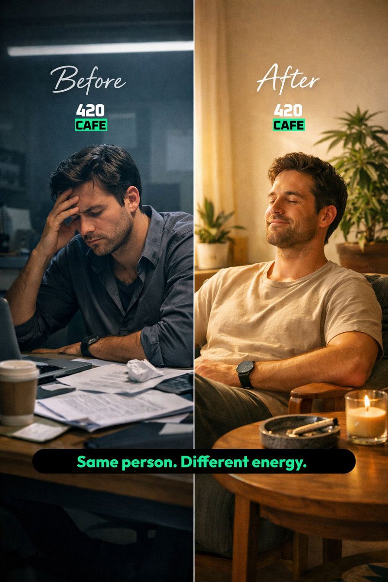 420cafe_club's tweet image. Same person.
Different energy.

From overwhelmed…
to calm, focused, and enjoying the moment. ✨

#uk420 #420uk #differentenergy #chillvibes #resetmode #qualitylife #trustedbymany #goodenergy