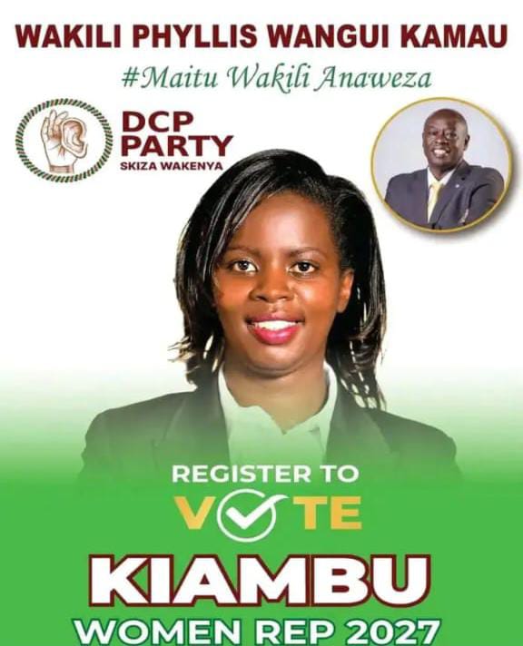 MugachaSt61964's tweet photo. As Your incoming Kiambu County Woman Representative Year 2027 General Election, Wakili Phyllis Wangui  (KOI) Urges All With a Valid ID or Passport, To Register To Vote.
YOUR VOTE Will Shapes our Future, Register Now and Be Part of The Change.
#WakiliPhylisKoi.
#YourVoteCount. https://t.co/lkhwlvpaDk