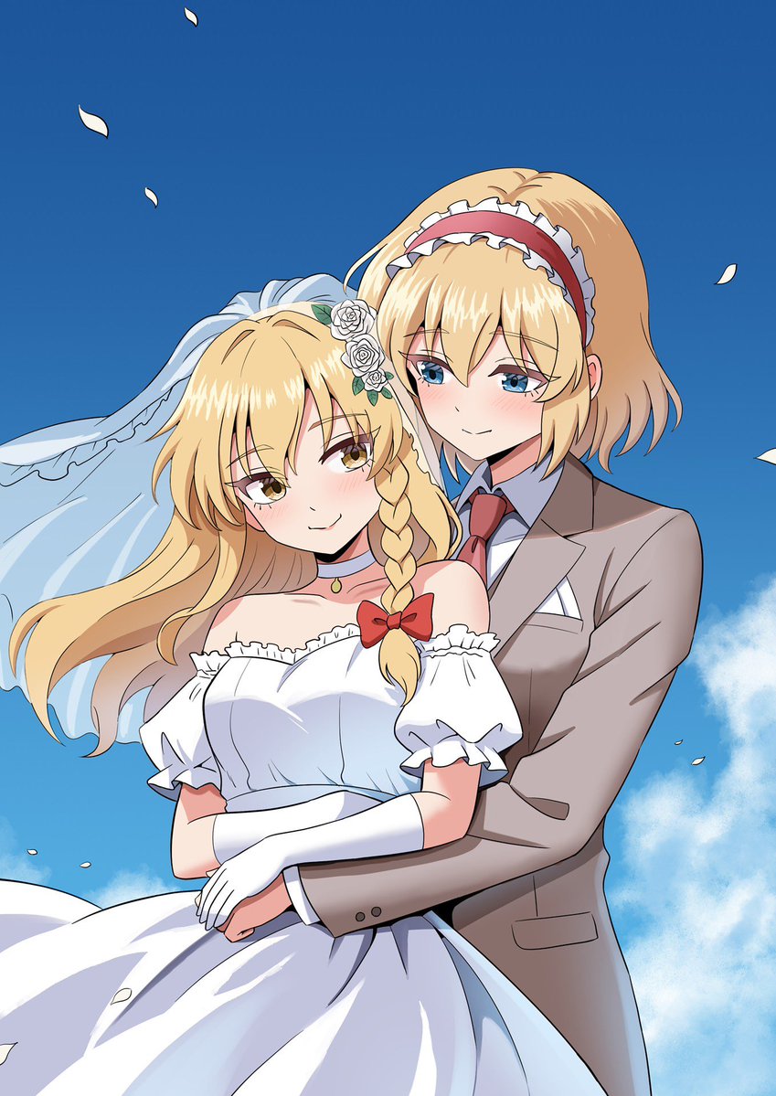 Skebリクエストありがとうございました。
マリアリのウエディングイラストです
#東方project