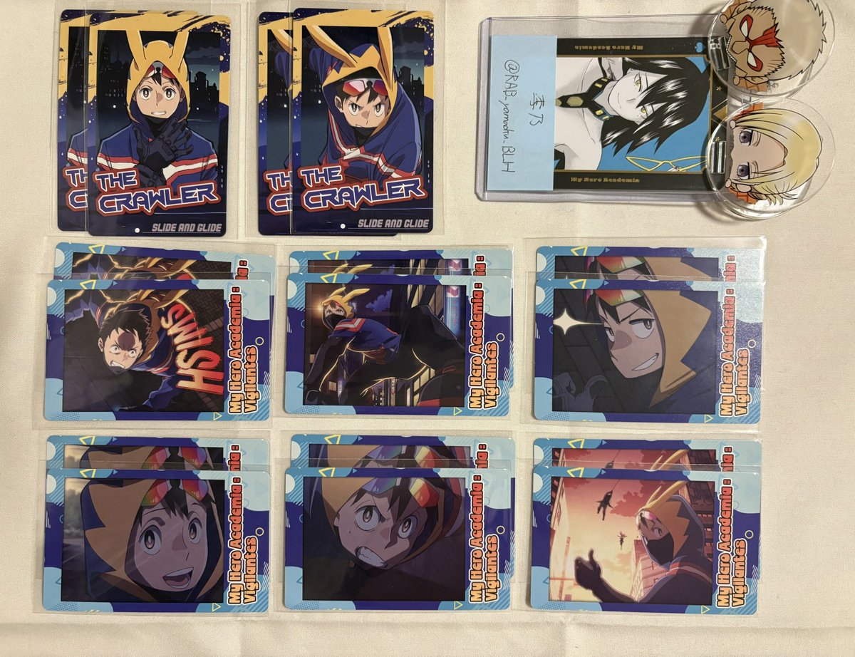 RAB_yamaoku_BLH's tweet photo. 【交換/譲渡】ヴィジランテ
スナップマイド

求→同異種ミッドナイト、定価(92)+送料
譲→●灰廻,〇ナックルダスター,★相澤,☆マイク,〇オールマイト,ベストジーニスト,エンデヴァー

〇は各1 他各2
※譲渡の場合★は倍額、☆同額、●は半額、交換の場合★は同数、☆は半数当方指定抱き合わせ必須 https://t.co/rZVfaZ96KX