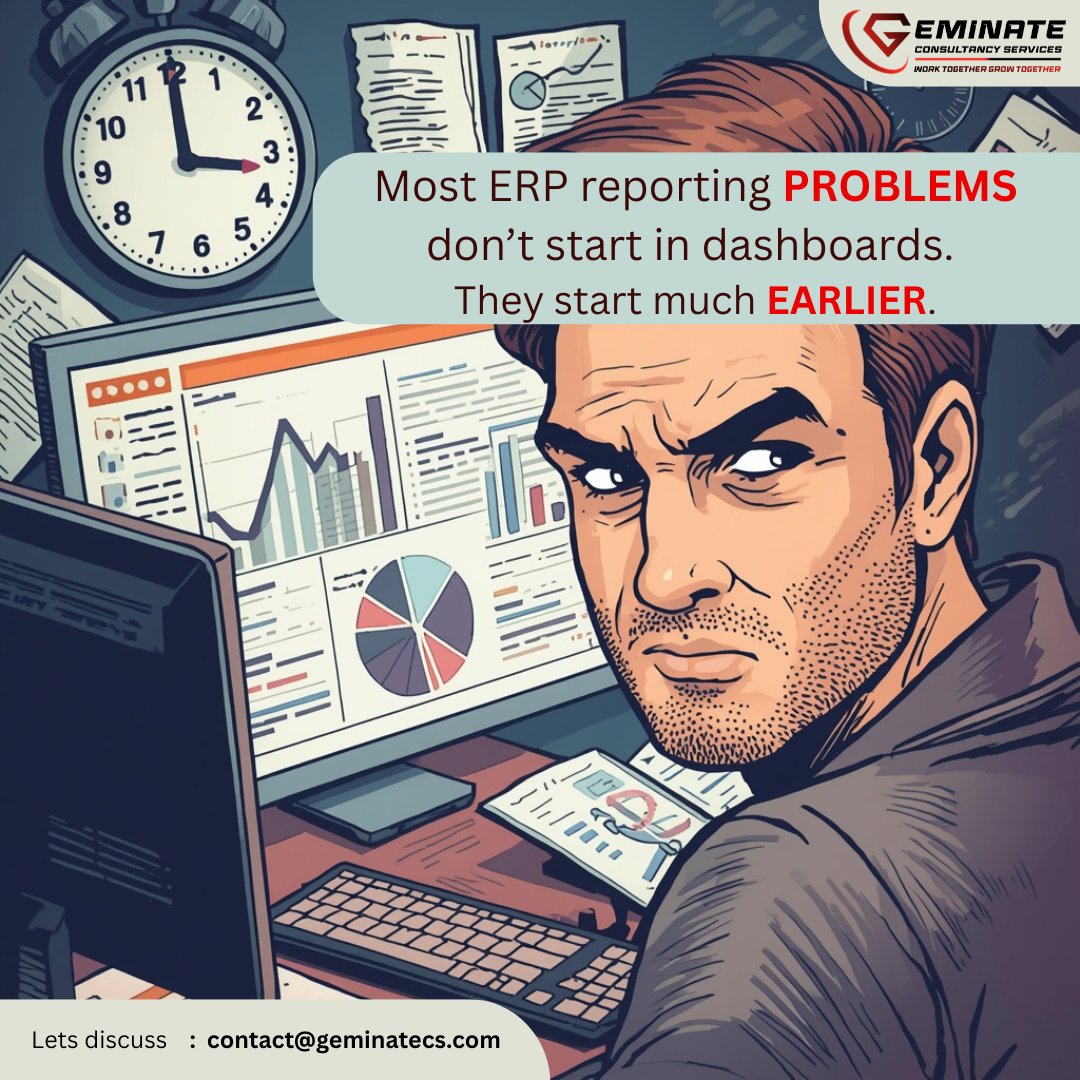 Untrusted ERP reports aren’t a dashboard problem.

They’re a structure problem.

Clear ownership and validation create data leaders can rely on.

#ERP #Odoo #DataGovernance #GeminateCS