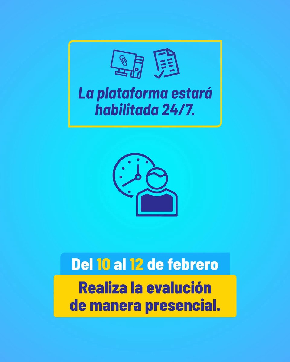 csnm_oficial's tweet photo. Si te inscribiste para acceder al 𝐂𝐒𝐍𝐌, ¡presta atención! 👀

Tiempo de evaluación:

⏳ 60 minutos – población general
⏳ 120 minutos – personas con discapacidad

Imprime el comprobante con el lugar, fecha y hora de tu evaluación: https://t.co/8TLsv0rzx0 https://t.co/YdUpCzSRNu