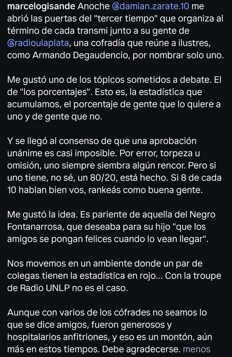 La Peña versión post transmisión.
Y buena pluma de <a href="/MGisande/">Marcelo Martín Gisande</a> para describir una hermosa noche en la casa de "El Andaluz", donde profundizamos sobre "La Teoría de los Porcentajes"