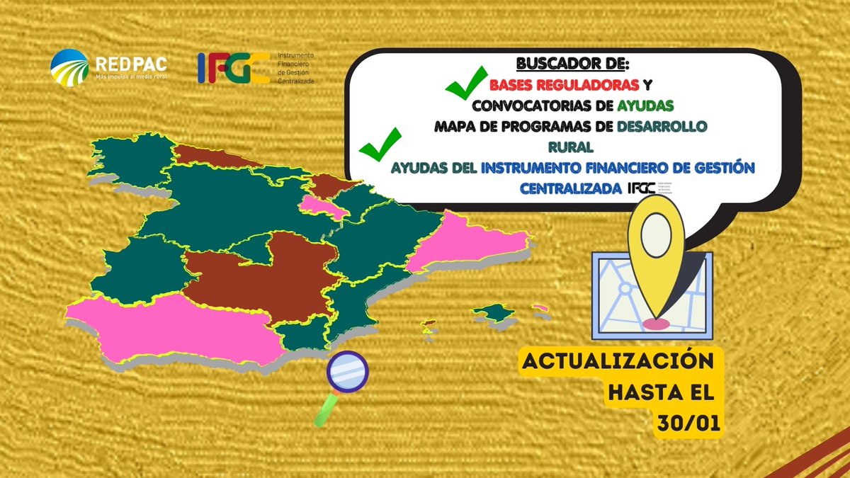 redPAC_'s tweet photo. 👉Siguen abiertas las convocatorias territoriales según los Programas de Desarrollo Rural (PDR) ➕ ayudas del Instrumento Financiero de Gestión Centralizada (IFGC)
🗺️Ayúdate con el #Buscador de la Red PAC por cada territorio: https://t.co/hPoIe4ktzC
📊Actualizadas hasta el 30/01 https://t.co/YUZll6uRBS