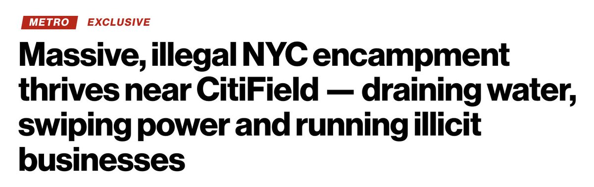 I have a dream,

I have a dream that some day, New York City will resemble a huge, overgrown shantytown, filled with "asylum seekers".
──────────────

Dozens of families are illegally living in dilapidated trailers in the shadow of CitiField — draining off water