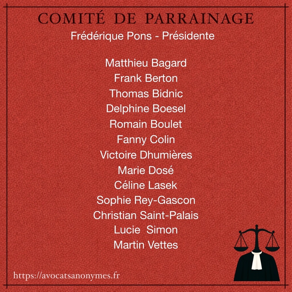 🎈 Nous sommes heureux de vous présenter notre comité de parrainage. 🎈Pensez à vous abonner ! 👉🏿 avocatsanonymes.fr/sabonner/