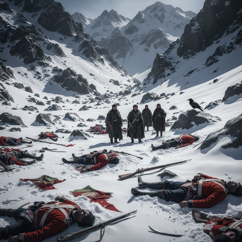 جنوری کی برف نے کابل کے دروں کو ایک قبرستان بنا دیا۔ وزیر اکبر خان کے جنگجوؤں نے ایک پوری برطانوی فوج کو پہاڑوں کی خاموشی میں دفن کر دیا، یہ ثابت کرتے ہوئے کہ جب سلطنتیں گھڑیوں پر بھروسہ کرتی ہیں، تو افغان وقت کے مالک ہوتے ہیں۔ #AfghanChronicles #GraveyardOfEmpires