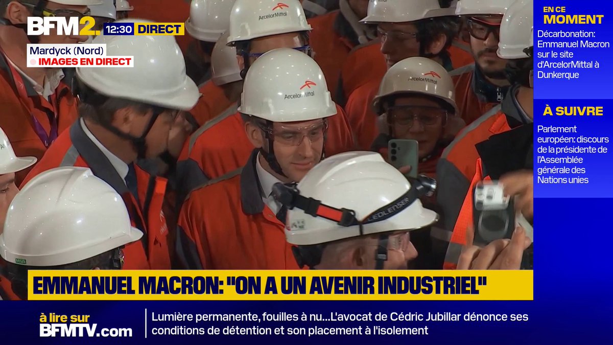 💬 "Le combat qui est le nôtre c'est d'être plus fort, plus productif, plus indépendant"

Décarbonation: le président Emmanuel Macron visite le site d'ArcelorMittal à Dunkerque #BFM2 