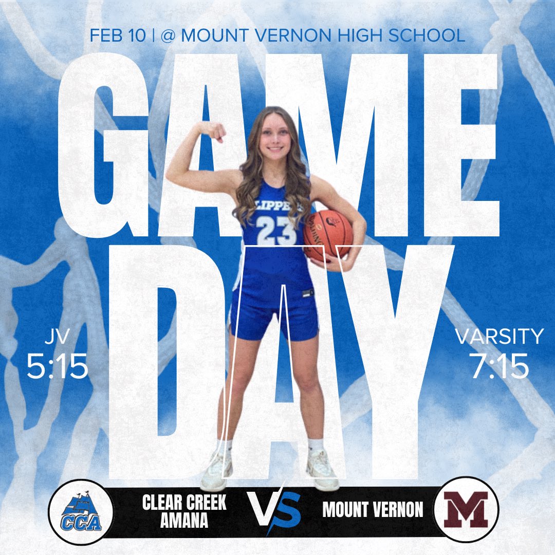 GAME DAY at Mount Vernon 
Varsity at 7:15
JV at 5:15