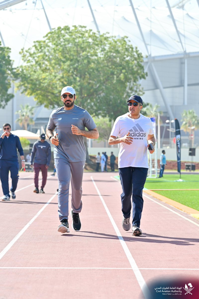 CAAQATAR's tweet image. مشاركة الهيئة العامة للطيران المدني في فعاليات #اليوم_الرياضي_للدولة مع وزارة المواصلات والجهات العاملة في قطاع النقل والمواصلات.

@qasportsforall 

#اخترت_الرياضة 
#الرياضة_حياة