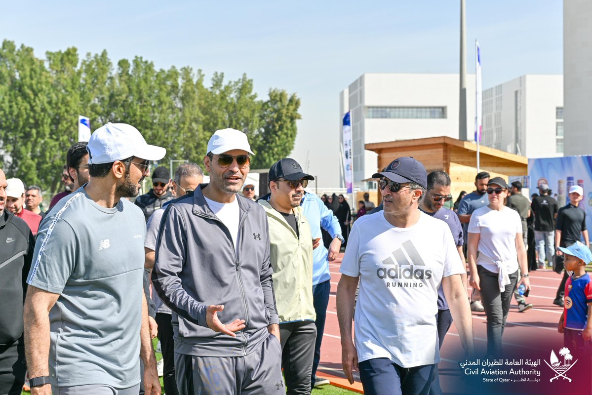 CAAQATAR's tweet image. مشاركة الهيئة العامة للطيران المدني في فعاليات #اليوم_الرياضي_للدولة مع وزارة المواصلات والجهات العاملة في قطاع النقل والمواصلات.

@qasportsforall 

#اخترت_الرياضة 
#الرياضة_حياة