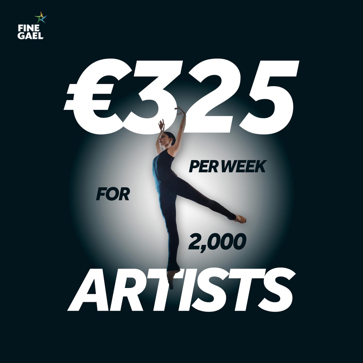 Fine Gael is supporting 2,000 artists with €325 per week for 3 years through the Basic Income for the Arts Scheme.

It’s designed to give artists more financial security, support long term careers, and help creative talent stay here in Ireland.