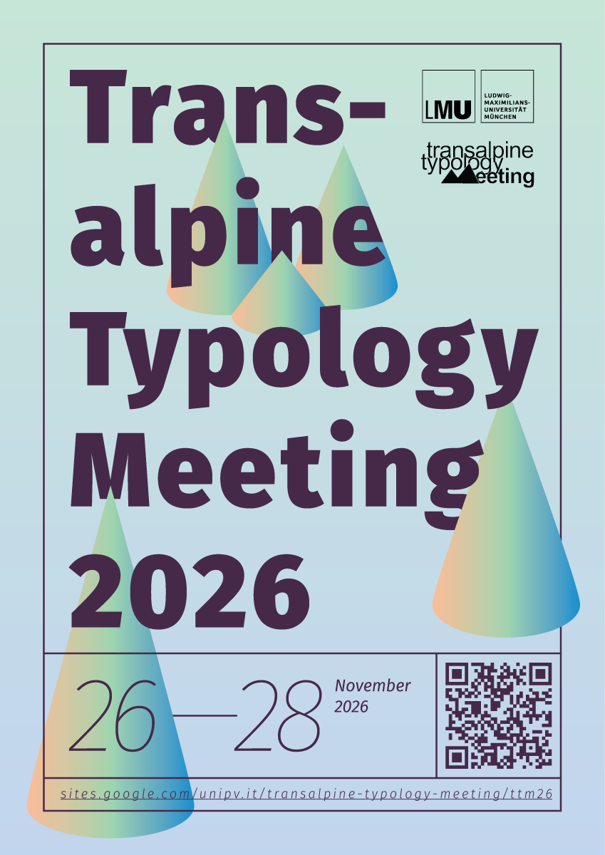 FiU_LMU's tweet photo. Transalpine Typology Meeting is coming to Munich this year (26–28 November)! The deadline for abstract submission is 15 April 2026. Please spread the word! https://t.co/Wfohpvg0Ky https://t.co/v7y3oJ5MwT
