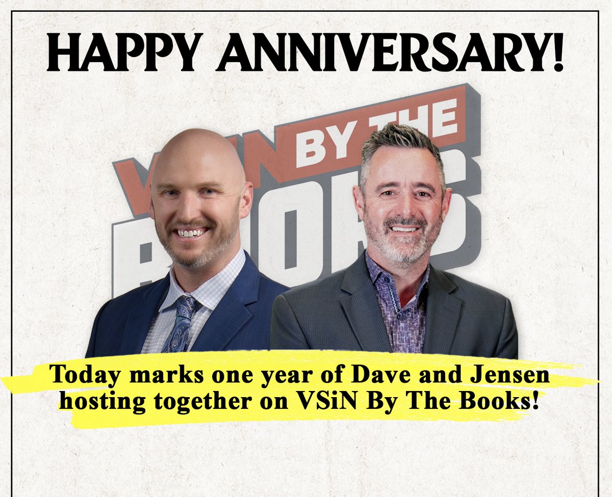 JLEWFifty's tweet photo. .@VSiNLive By The Books fam:

🎉YEAR ONE IN THE BOOKS!🎉

Incredibly thankful to @brianmusburger @Bill80 @CohenNFL for the opportunity to join the VSiN family &amp; thrilled to work w/ the best in the business, my man @drosssports 

Grateful to ALL of you tuning us in each morning! https://t.co/wzDzrX2YI4