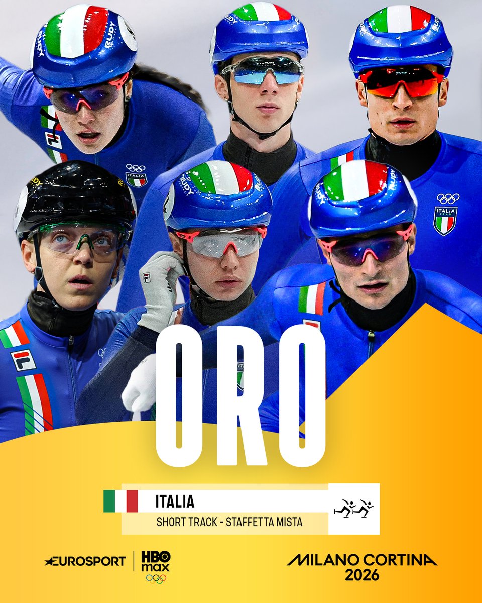 𝐔𝐍'𝐈𝐓𝐀𝐋𝐈𝐀 𝐌𝐀𝐆𝐍𝐈𝐅𝐈𝐂𝐀𝐀𝐀𝐀𝐀🥇🇮🇹

Prova spettacolare della Nazionale italiana formata da Fontana, Sighel, Nadalini e Confortola, che vince la finale A e si aggiudica la seconda medaglia d’oro di questi Giochi 🥹

#MilanoCortina2026 #Olympics #ShortTrack #Fontana