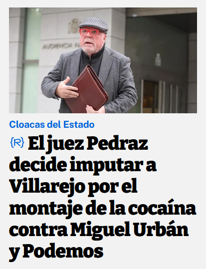 EdGoCuRo's tweet image. NO ESPERÉIS GRANDES TITULARES CON SU CONDENA. DE ACUSACIONES MÁS GRAVES🤮🤮🤮..:
YA SE HA IDO DE ROSITAS🤢🤢🤢
Podemos también ha pedido extender la querella al comisario Olivera y a García Catalán
diario-red.com/articulo/espan…