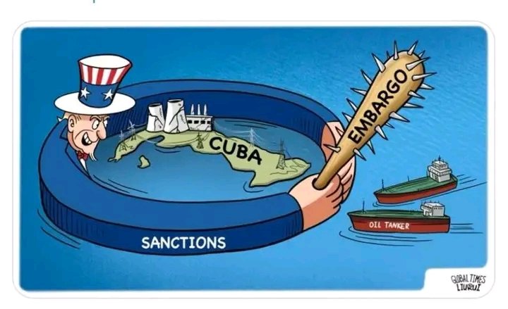 Me acosa el carapálida que carga sobre mí, sobre mi pueblo libre, sobre mi día feliz.
Me acosa con la espuela, el sable y el arnés
―caballería asesina de antes y después.
Me acosa el carapálida norteño ...
Silvio Rodríguez 
 Pero #CubaEstáFirme