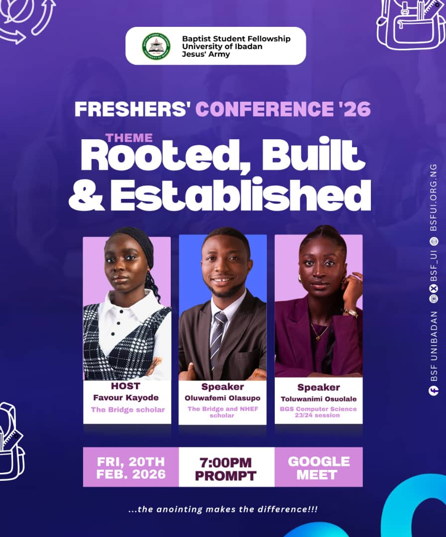 bsf_ui's tweet photo. Join us at the BSF UI Freshers’ Conference ’26 as we explore what it truly means to be Rooted in God, Built for growth, and Established for impact spiritually, academically, and in purpose.

Below is the link for registration:
https://t.co/F6W7Q0W4xd https://t.co/JFDNrtAnEG