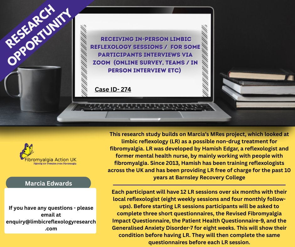 fmauk's tweet photo. For questions about the study, please contact Marcia Edwards  at 
enquiry@limbicreflexologyresearch.com or go here to fill out form: https://t.co/kQDs419s7z https://t.co/fi96C50UTs