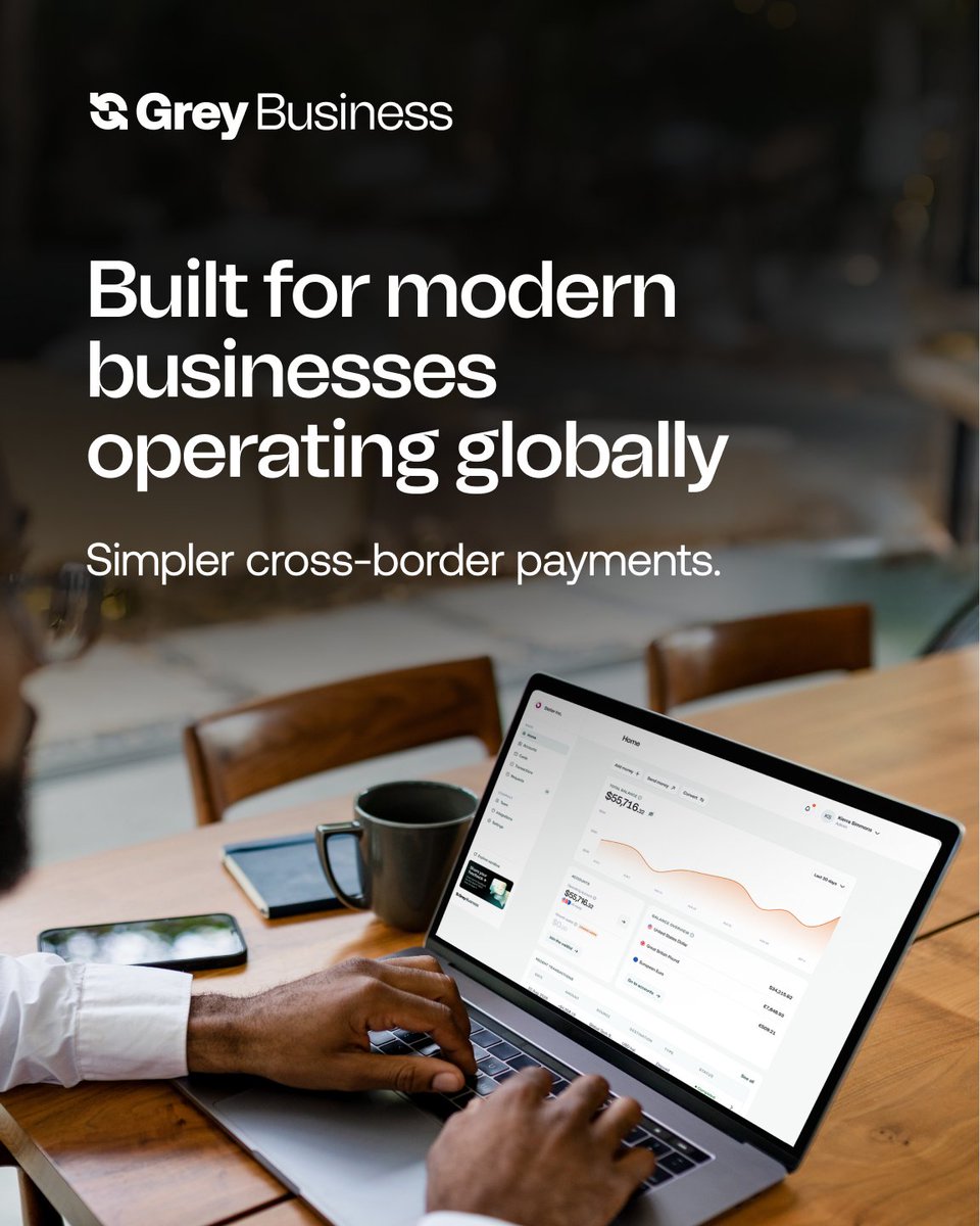 greyfinance's tweet photo. Global business payments shouldn’t be complicated.
Grey Business helps you manage multi-currency payments, pay teams across borders, and move money globally, all from one platform.

Now available for businesses operating internationally. Start today at https://t.co/QX5lqW3TUs. https://t.co/RW8W3kXVph