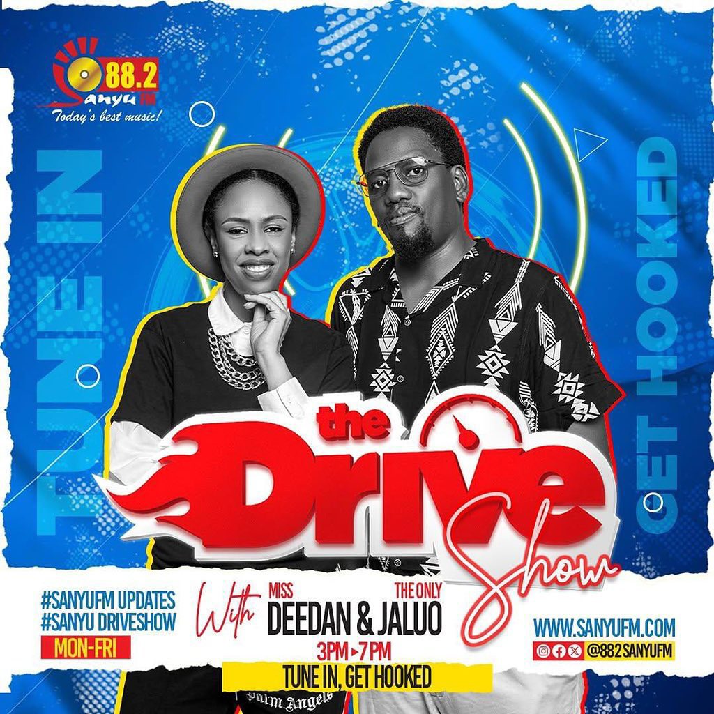 Swap the gridlock for a groove! 

Join <a href="/missdeedan/">Deedan Muyira</a> and <a href="/theonlyjaluo/">♂️ The Only Jaluo AYEYA "HALF AMAZING"</a> on the #SanyuFMDriveShow for an ultimate musical and fun packed escape.
