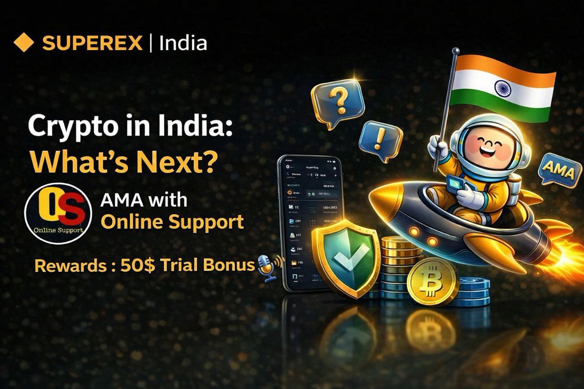 🇮🇳 Crypto in India: What’s Next? - it's AMA time with <a href="/SuperExIndia/">SuperExIN</a>

🚀 Join our exclusive AMA session to explore crypto trends, insights &amp; future opportunities in India.

🗓 11th February | 7:00 PM IST

🎁 Rewards : 💰 $50 Trial Fund (3 Best questions in ama+ 2 quiz winners )