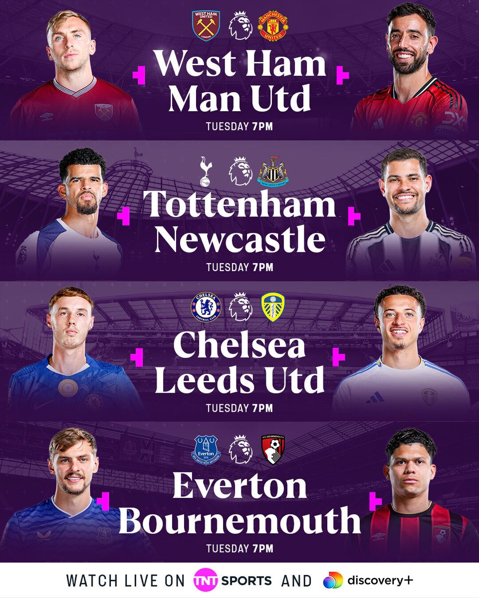 footballontnt's tweet image. Don’t miss the Premier League action LIVE on TNT Sports and discovery+ tonight 👀