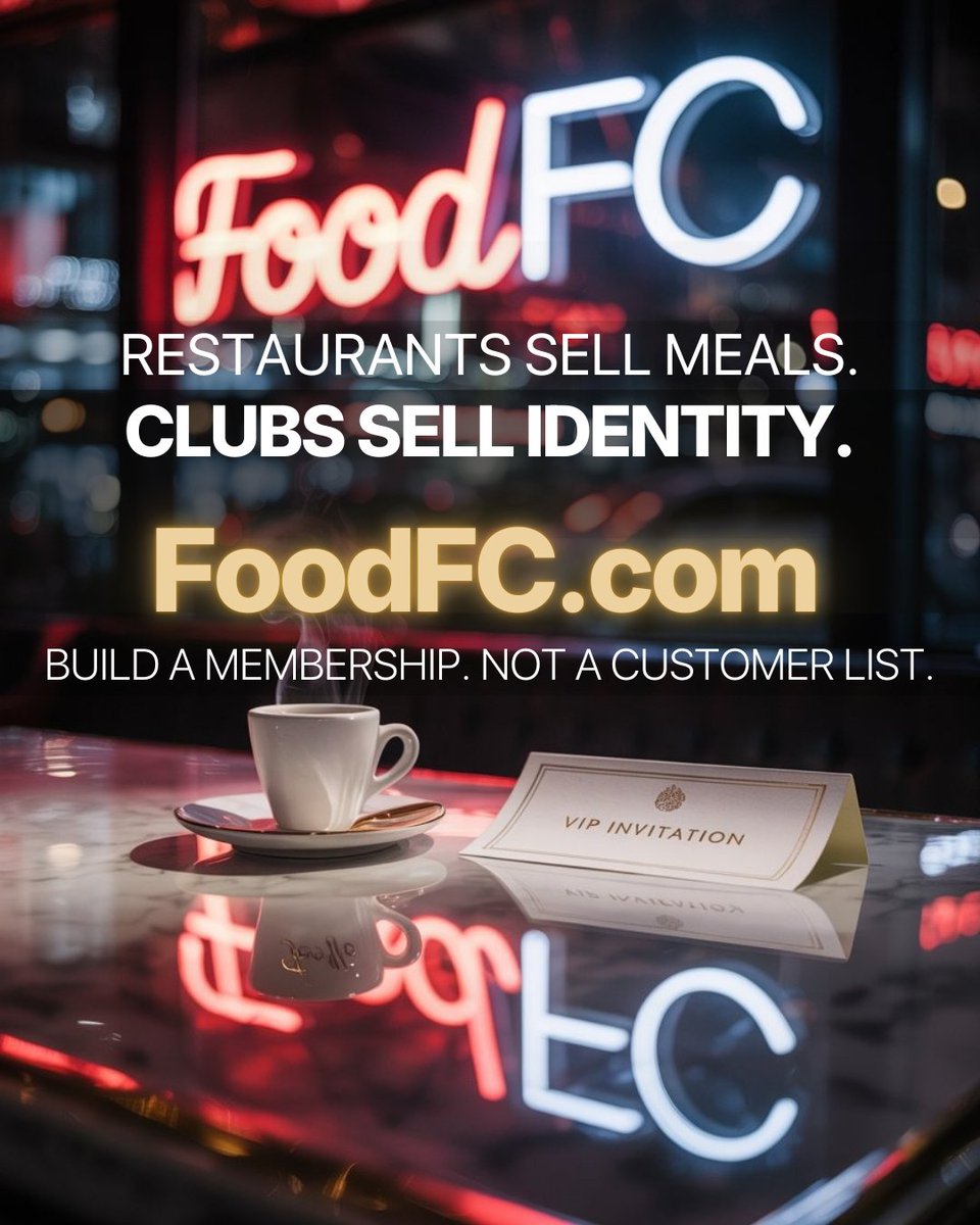 LuxeUrl's tweet photo. Restaurants sell meals.
Clubs sell identity.
The next great food brands won’t build customers.
They’ll build belonging.

https://t.co/xhQjNUQZG5 is the flagship domain for this new standard.

Exclusively at https://t.co/XNasIj7R8h https://t.co/yWX19ZsHya