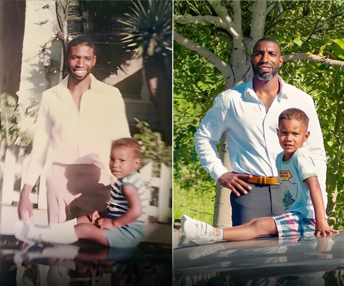 Man recreates 30 yrs photo with his dad, but now holding his own son💙😊