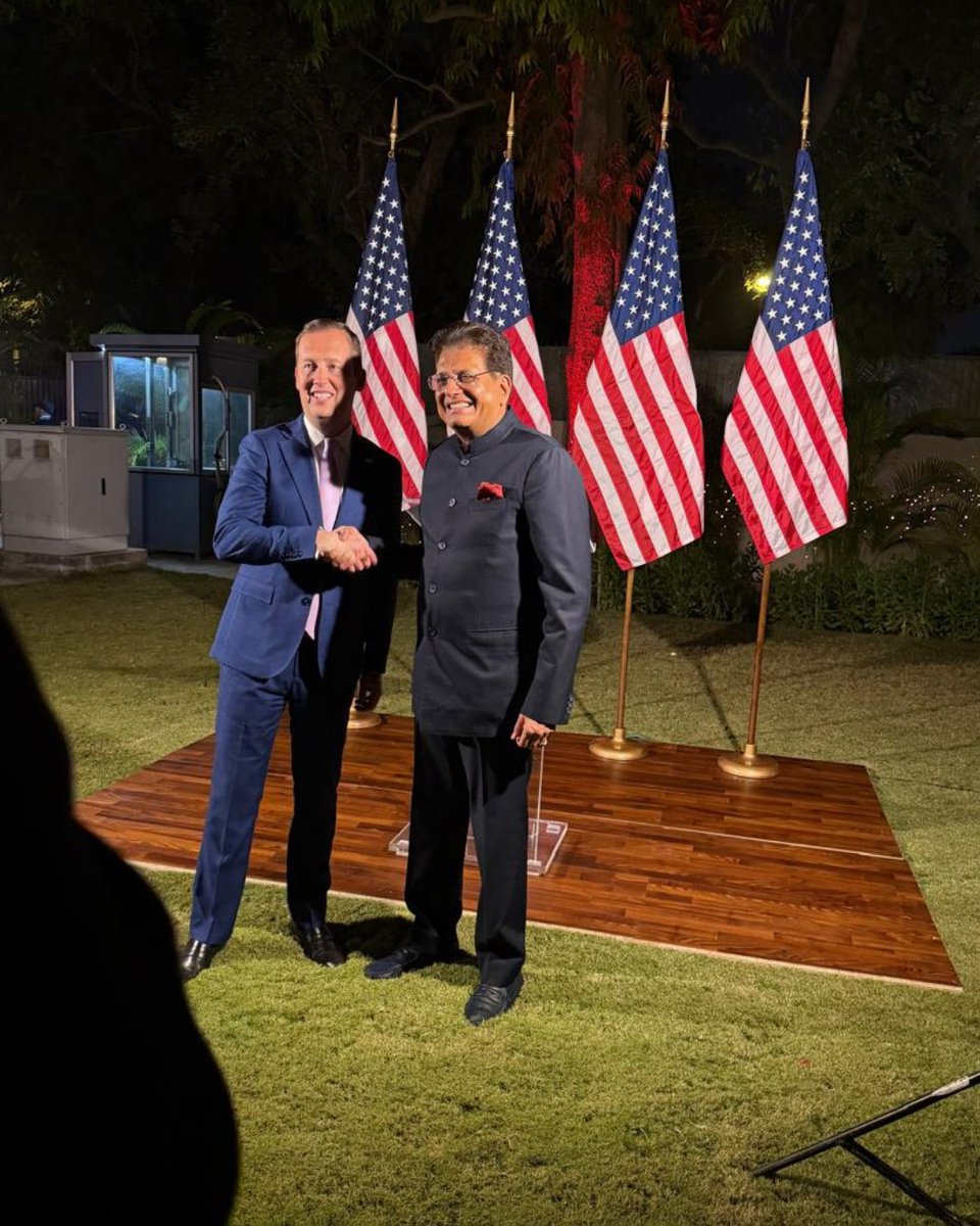IACCPresident's tweet photo. Honoured to attend the U.S. Embassy’s Welcome Reception in honour of H.E. Ambassador @SergioGor. Grateful for the warm hospitality &amp; a pleasure meeting the Ambassador. IACC looks forward to deepening India–U.S. trade &amp; strategic collaboration.
@USAndIndia @PiyushGoyal @dgftindia https://t.co/Oqlw5B3FsT