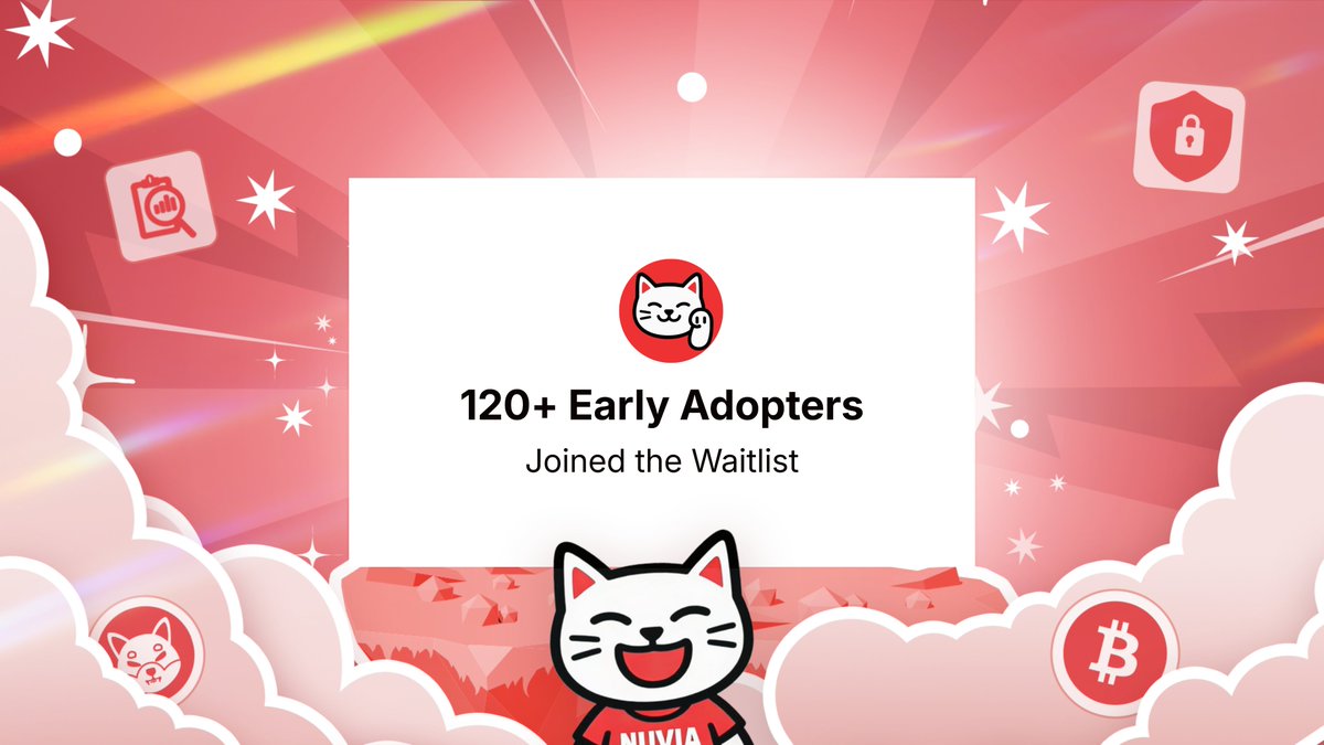 120+ early adopters already joined Nuvia.

Join the waitlist for early access.

Discord opens soon, turn on notifications.
nuviafinance.com/waitlist