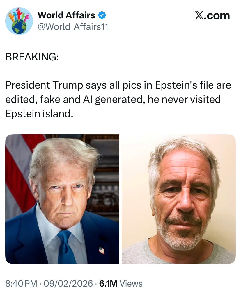 Soon they’ll say Epstein never existed. He was just a figment of our imagination.