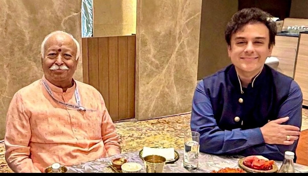 . <a href="/RSSorg/">RSS</a> chief Mohan Bhagwat comfortably shares a meal with Adnan Sami, whose father served as a pilot in the Pakistan Air Force during the 1965 India–Pakistan war against India

And suddenly, BJP’s chest-thumping nationalism goes missing

Is this not “anti-national” by BJP’s