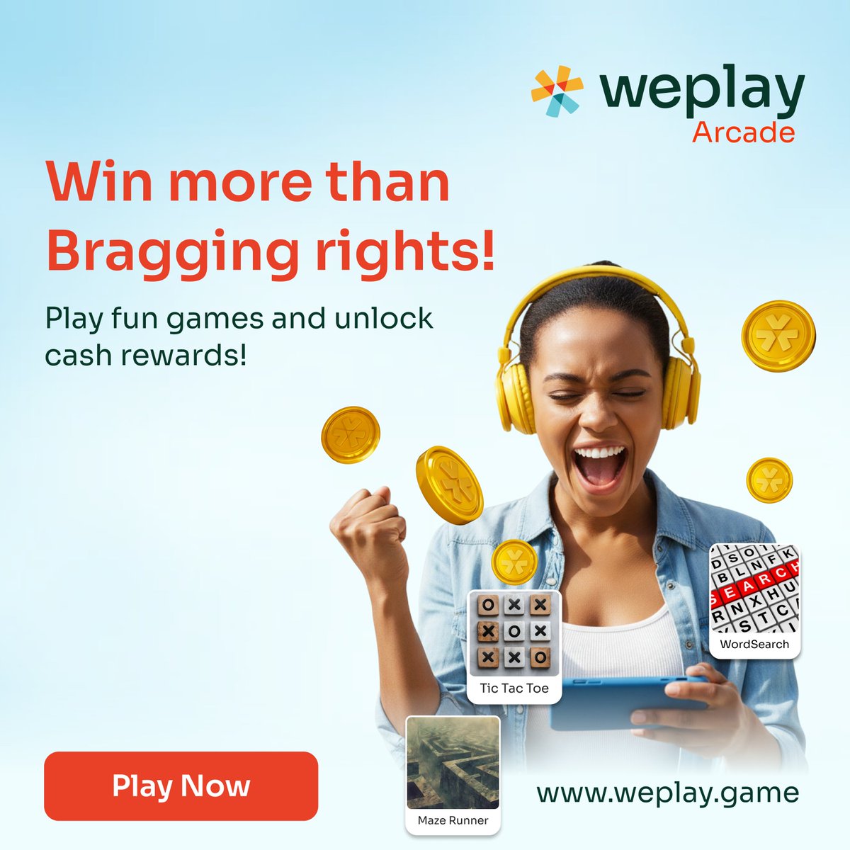 WeplayArcade's tweet photo. Win more than just bragging rights🎮💰
Play fun games and win rewards and cash prizes on
Weplay Arcade.
👉Tap the link in bio and play now!

#WeplayArcade #MobileGaming #PlayAndWin #Esports #GamingCommunity #GamerLife #PlayNow
#P2PGaming #PlayToWin #esport https://t.co/98HV8moVWe
