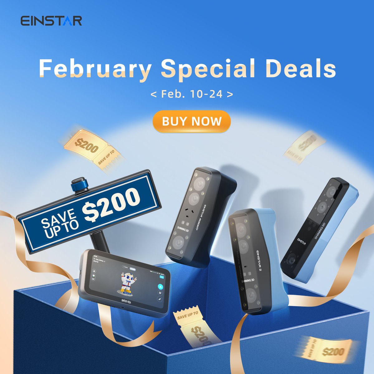 EINSTAR February Special Deals: Now On
Feb 10 — Feb 24

EINSTAR Rockit | EINSTAR 2 | EINSTAR VEGA | EinScan Rigil
🎯 Save up to $200 — Limited Time Only
👉 Shop now:
einstar.com

#EINSTAR #3DScanning #3DScanner
#EngineeringTools #DigitalCreation #FebruarySpecialDeals